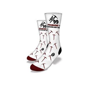 Battle Royale 99 Problems Socks, White, One Size (7-13)